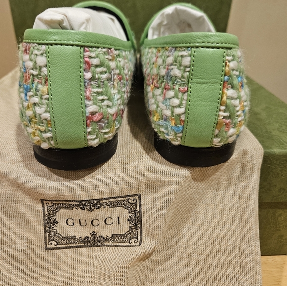 Gucci Jordaan Tweed Horsebit Moccassin Loafers Multicolor Size EU 36 - Picture 8 of 10
